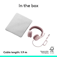 Casque d'écoute avec fil à suppression active du bruit Zone 2 de Logitech pour PC - Rose