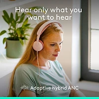 Casque d'écoute avec fil à suppression active du bruit Zone 2 de Logitech pour PC - Rose