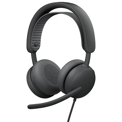 Logitech Zone 2 ANC Wired On-Ear Noise Cancelling Headphones - Graphite