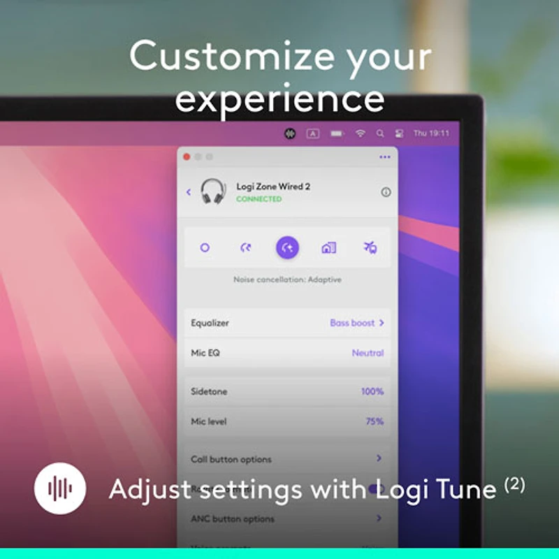Logitech Zone 2 ANC Wired On-Ear Noise Cancelling Headphones - Graphite
