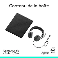 Logitech Zone 2 ANC Wired On-Ear Noise Cancelling Headphones - Graphite