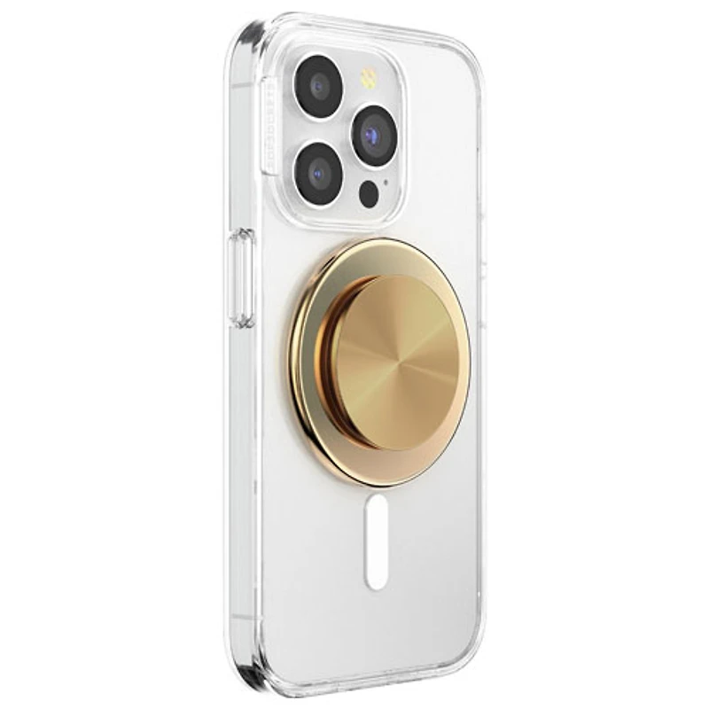 Support universel à prise extensible magnétique avec anneau adaptateur pour cellulaire PopGrip de PopSockets - Aluminium doré radial
