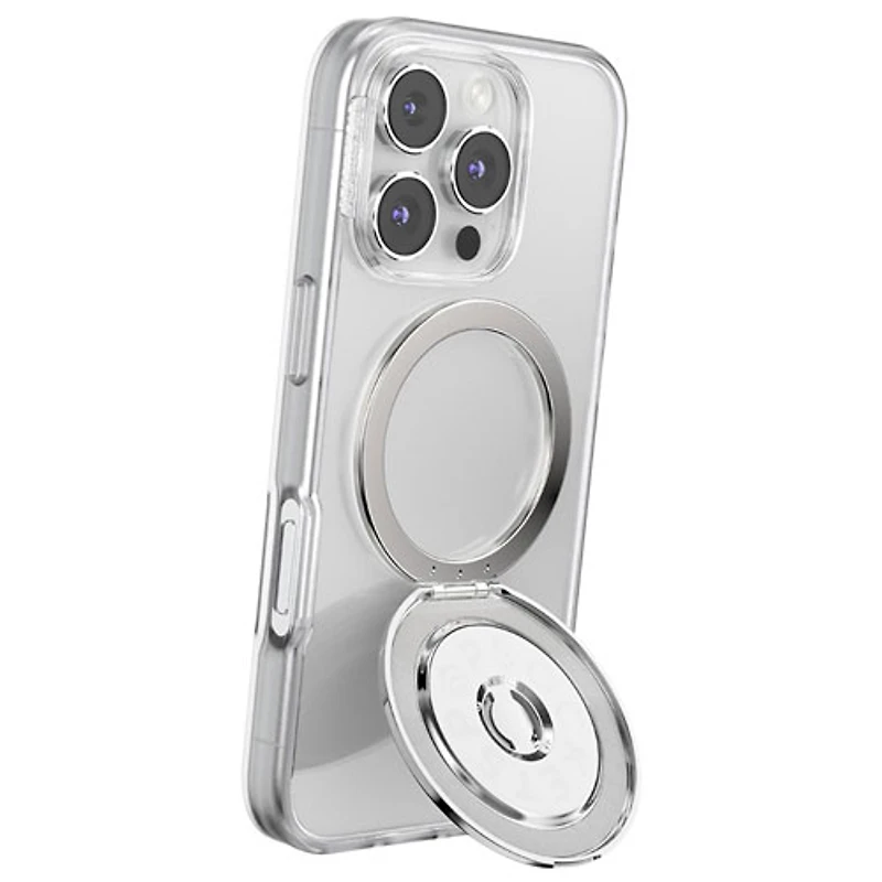 PopSockets PopGrip Kick-Out Universal Cell Phone Grip & Stand with MagSafe - Aluminum Radial Silver