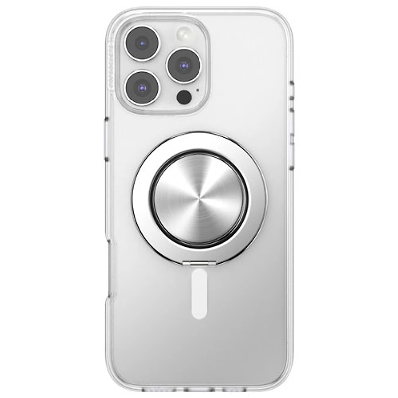 PopSockets PopGrip Kick-Out Universal Cell Phone Grip & Stand with MagSafe - Aluminum Radial Silver