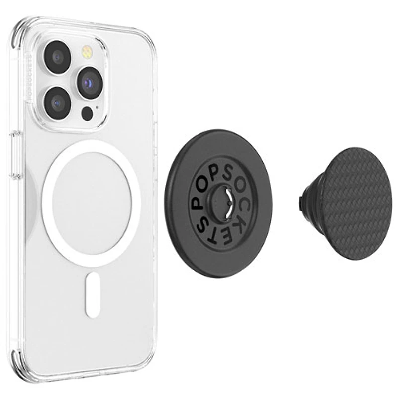 Support universel à prise extensible magnétique pour cellulaire PopGrip de PopSockets - Noir