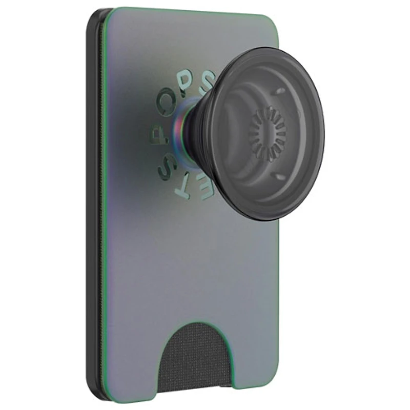 Support universel à prise extensible pour cellulaire MagSafe PopWallet+ (Plus) de PopSockets - Gris nocturne