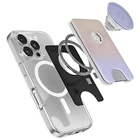 Support universel à prise extensible pour cellulaire MagSafe PopWallet+ (Plus) de PopSockets - Brume matinale métallique