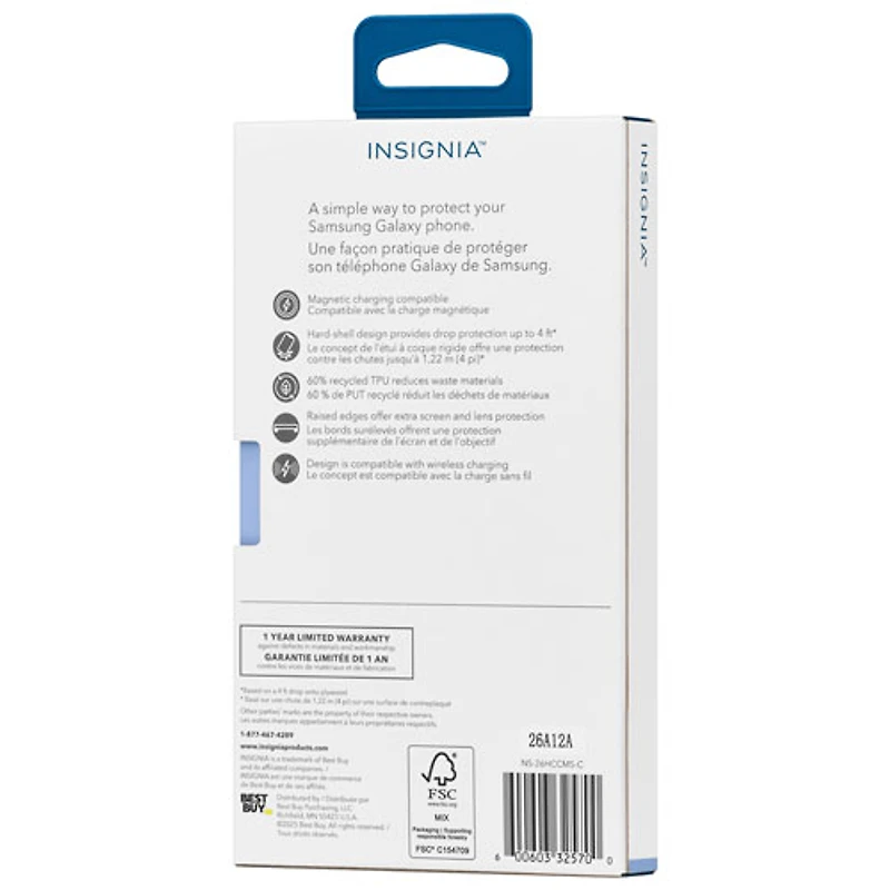 Étui rigide ajusté d'Insignia avec MagSafe pour Galaxy S26 - Transparent