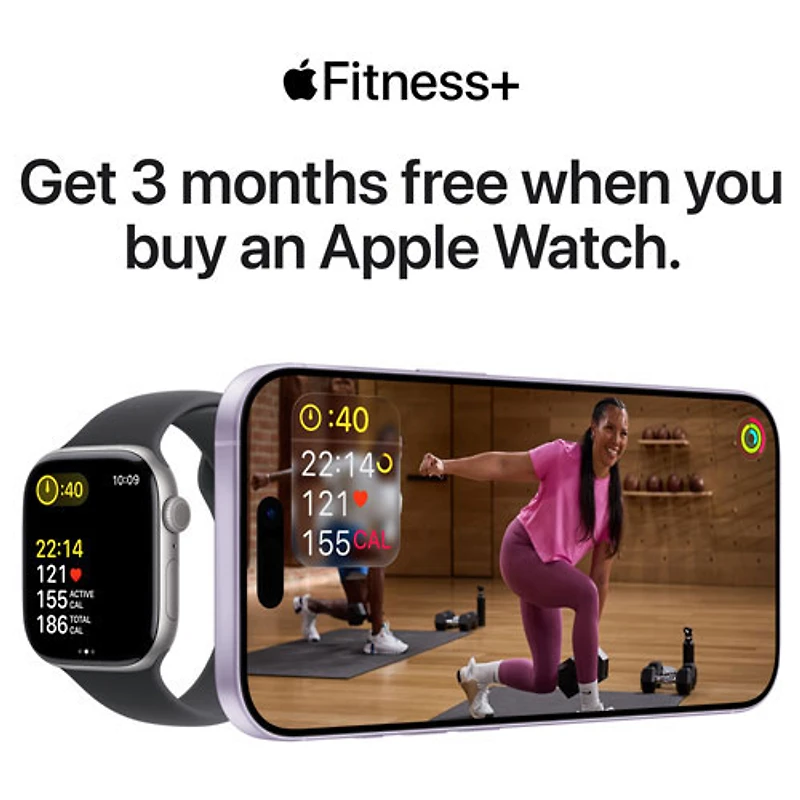 TELUS Apple Watch SE 3 (GPS + Cellular) 40mm Midnight Aluminum Case with Midnight Sport Band - Medium