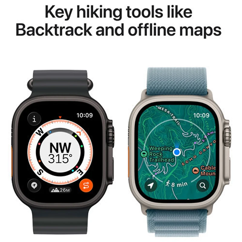 Apple Watch Ultra 3 (GPS + Cellulaire) avec boîtier de 49 mm en titane noir et bracelet milanais en titane noir par Rogers - Grand - Financement mensuel