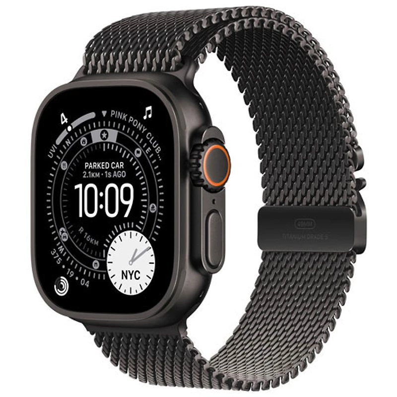 TELUS Apple Watch Ultra 3 (GPS + Cellular) 49mm Black Titanium Case with Black Titanium Milanese Loop