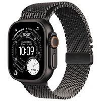TELUS Apple Watch Ultra 3 (GPS + Cellular) 49mm Black Titanium Case with Black Titanium Milanese Loop - Small - Monthly Financing