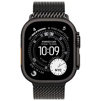 TELUS Apple Watch Ultra 3 (GPS + Cellular) 49mm Black Titanium Case with Black Titanium Milanese Loop - Small - Monthly Financing