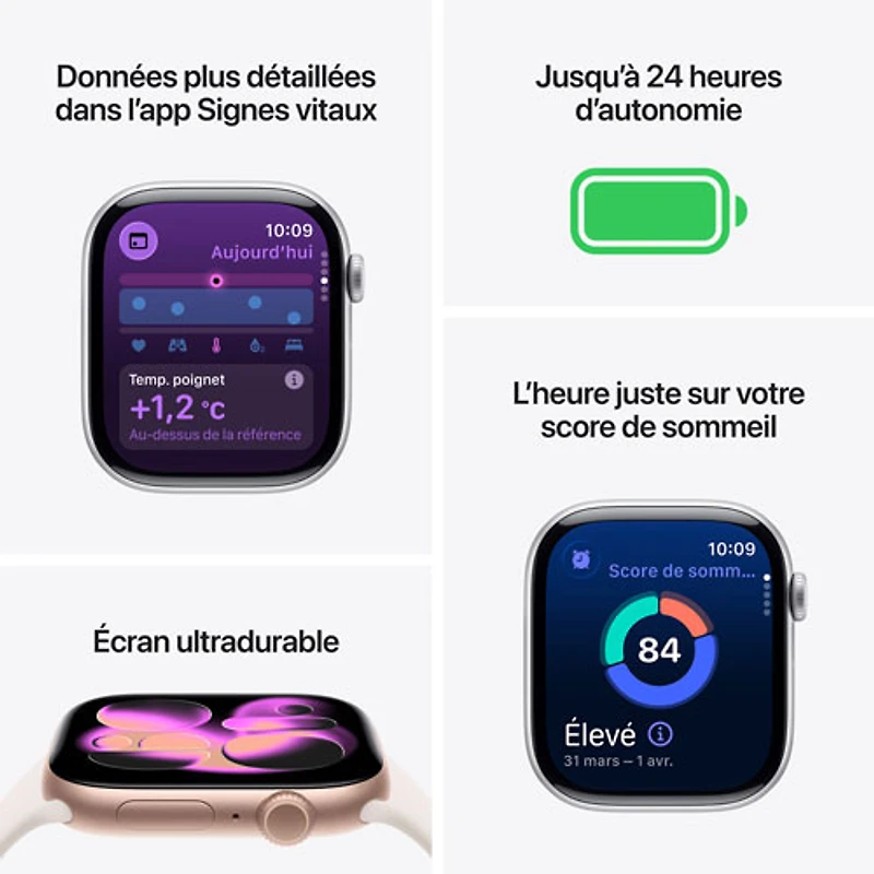 Freedom Mobile Apple Watch Series 11 (GPS + Cellular) 42mm Jet Black Aluminum Case with Black Sport Band - Medium