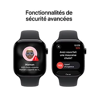 TELUS Apple Watch Series 11 (GPS + Cellular) 42mm Jet Black Aluminum Case with Black Sport Band - Small/Medium - Monthly Financing