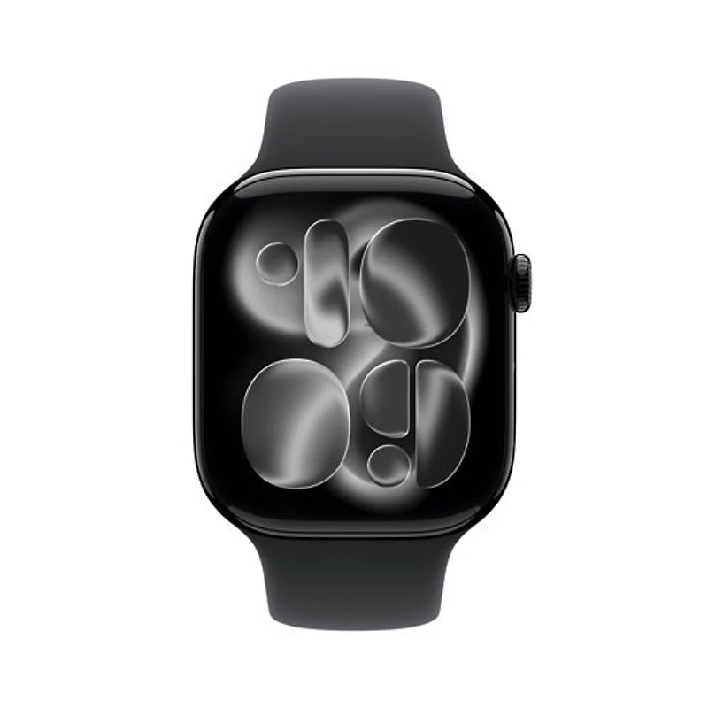 Freedom Mobile Apple Watch Series 11 (GPS + Cellular) 42mm Jet Black Aluminum Case with Black Sport Band - Small/Medium - Monthly Tab Payment
