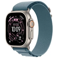 Apple Watch Ultra 3 (GPS + cellulaire) avec boîtier de 49 mm en titane naturel et bracelet alpin bleu clair avec Koodo - Petit - Paiement Balance mensuel