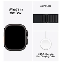 TELUS Apple Watch Ultra 3 (GPS + Cellular) 49mm Black Titanium Case with Black Alpine Loop - Small - Monthly Financing