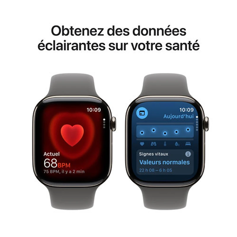 TELUS Apple Watch Series 11 (GPS + Cellular) 42mm Natural Titanium Case with Stone Grey Sport Band - Medium/Large - Monthly Financing