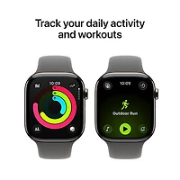 Koodo Apple Watch Series 11 (GPS + Cellular) 42mm Natural Titanium Case with Stone Grey Sport Band - Medium