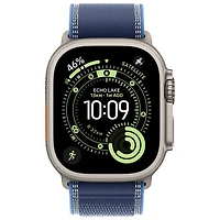 Apple Watch Ultra 3 (GPS + Cellulaire) avec boîtier de 49 mm en titane naturel et bracelet sentier bleu/bleu vif avec Rogers - Moyen/Grand - Financement mensuel