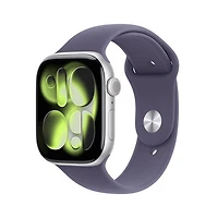 Freedom Mobile Apple Watch Series 11 (GPS + Cellular) 46mm Silver Aluminum Case with Purple Fog Sport Band - Medium