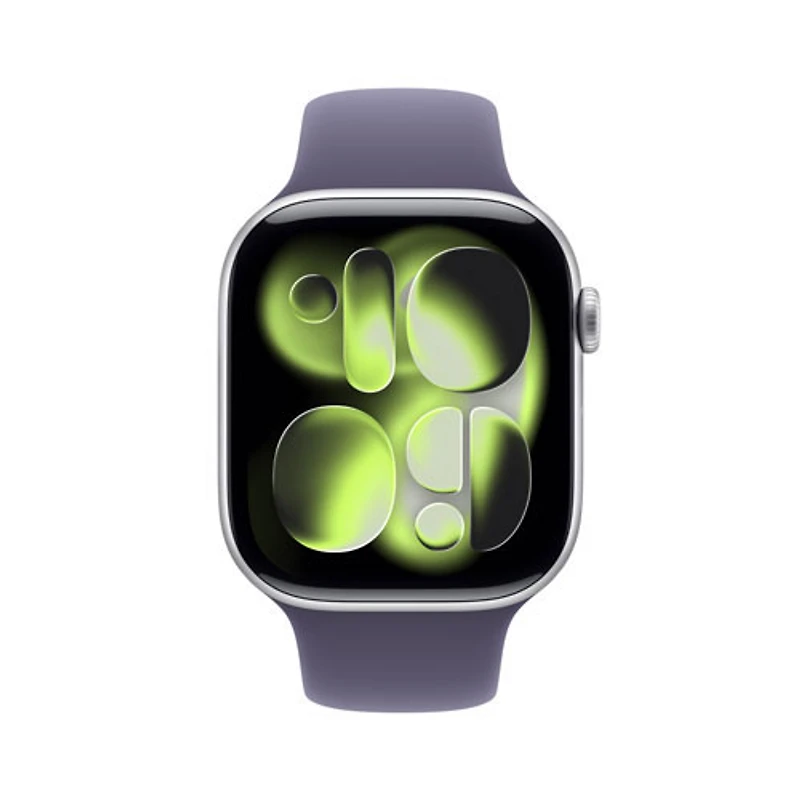 TELUS Apple Watch Series 11 (GPS + Cellular) 46mm Silver Aluminum Case with Purple Fog Sport Band - Small/Medium - Monthly Financing