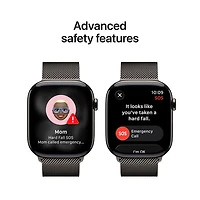 Apple Watch Series 11 (GPS + Cellulaire) avec boîtier de 46 mm en titane ardoise et bracelet milanais ardoise avec TELUS - Moyen/Grand - Financement mensuel