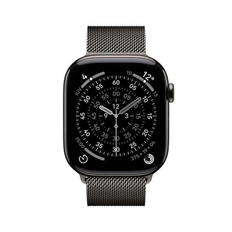 Koodo Apple Watch Series 11 (GPS + Cellular) 46mm Slate Titanium Case with Slate Milanese Loop - Medium/Large - Monthly Tab Payment