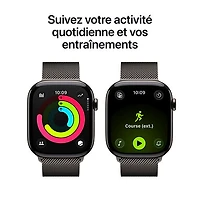 Freedom Mobile Apple Watch Series 11 (GPS + Cellular) 46mm Slate Titanium Case with Slate Milanese Loop - Medium/Large - Monthly Tab Payment