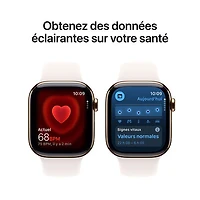 Apple Watch Series 11 (GPS + Cellulaire) avec boîtier de mm en titane or et bracelet sport rose tendre avec TELUS - Moyen/Grand