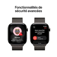 Apple Watch Series 11 (GPS + Cellulaire) avec boîtier de 46 mm en titane ardoise et bracelet milanais ardoise avec TELUS - Petit/Moyen - Financement mensuel