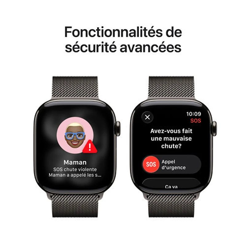 Apple Watch Series 11 (GPS + cellulaire) avec boîtier de 46 mm en titane ardoise et bracelet milanais ardoise avec Koodo - Petit/Moyen - Paiement Balance mensuel