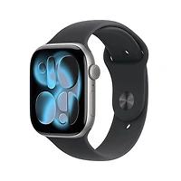 Freedom Mobile Apple Watch Series 11 (GPS + Cellular) 46mm Space Grey Aluminum Case with Black Sport Band - Small/Medium - Monthly Tab Payment