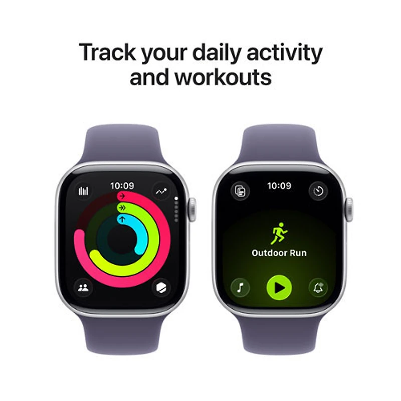 Rogers Apple Watch Series 11 (GPS + Cellular) 46mm Silver Aluminum Case with Purple Fog Sport Band - Medium/Large - Monthly Financing