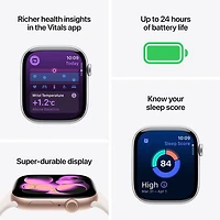 Virgin Plus Apple Watch Series 11 (GPS + Cellular) 46mm Jet Black Aluminum Case with Black Sport Band - Small/Medium - Monthly Financing