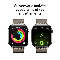TELUS Apple Watch Series 11 (GPS + Cellular) 46mm Natural Titanium Case with Natural Milanese Loop - Medium/Large - Monthly Financing
