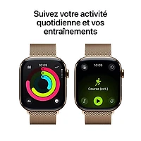 TELUS Apple Watch Series 11 (GPS + Cellular) 46mm Gold Titanium Case with Gold Milanese Loop - /Medium