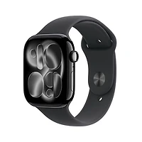 Rogers Apple Watch Series 11 (GPS + Cellular) 46mm Jet Black Aluminum Case with Black Sport Band - Small/Medium - Monthly Financing