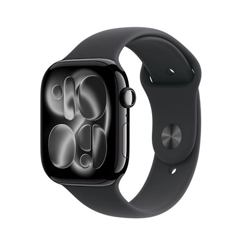 Freedom Mobile Apple Watch Series 11 (GPS + Cellular) 46mm Jet Black Aluminum Case with Black Sport Band - Small/Medium - Monthly Tab Payment