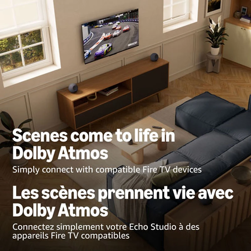 Haut-parleur intelligent Echo Studio d'Amazon avec Alexa+ - Graphite