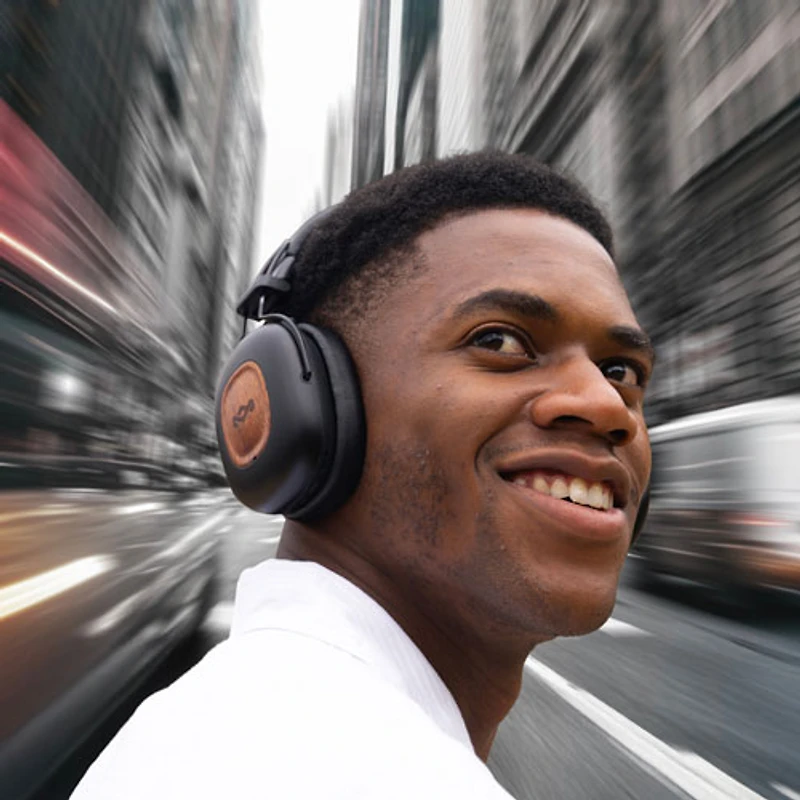 House Of Marley Positive Vibration Rebel ANC Noise Cancelling Over-Ear Bluetooth Headphones - Black