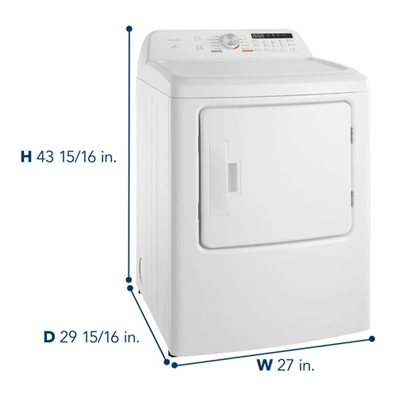 Insignia 7.0 Cu. Ft. Electric Dryer (NS-DRT70EWA5-C) - White - Only at Best Buy