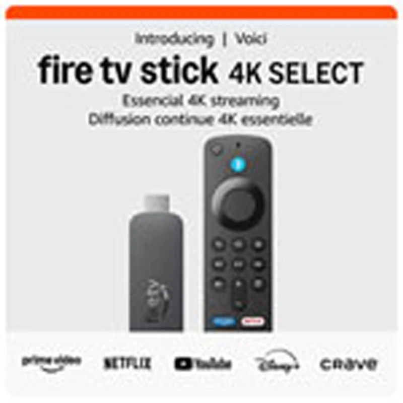 Lecteur multimédia Fire TV Stick 4K Select (2025) d'Amazon avec télécommande vocale Alexa