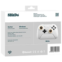 8BitDo Ultimate 3 Bluetooth Controller for Switch/Switch 2/Windows/Android/iOS - White
