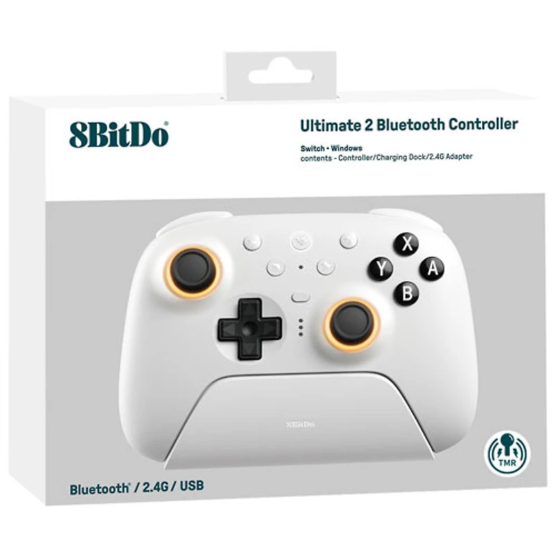 Manette Bluetooth Ultimate 3 de 8BitDo pour Switch/Switch 2/Windows/Android/iOS - Blanc