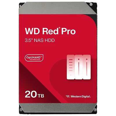 WD Red Pro 20TB 7200RPM SATA Internal NAS Hard Drive (WD202KFGX)