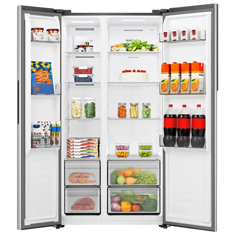 Réfrigérateur à deux portes 19,2 pi³ et 36 po de Hisense (RS19A2CSD) - Titane