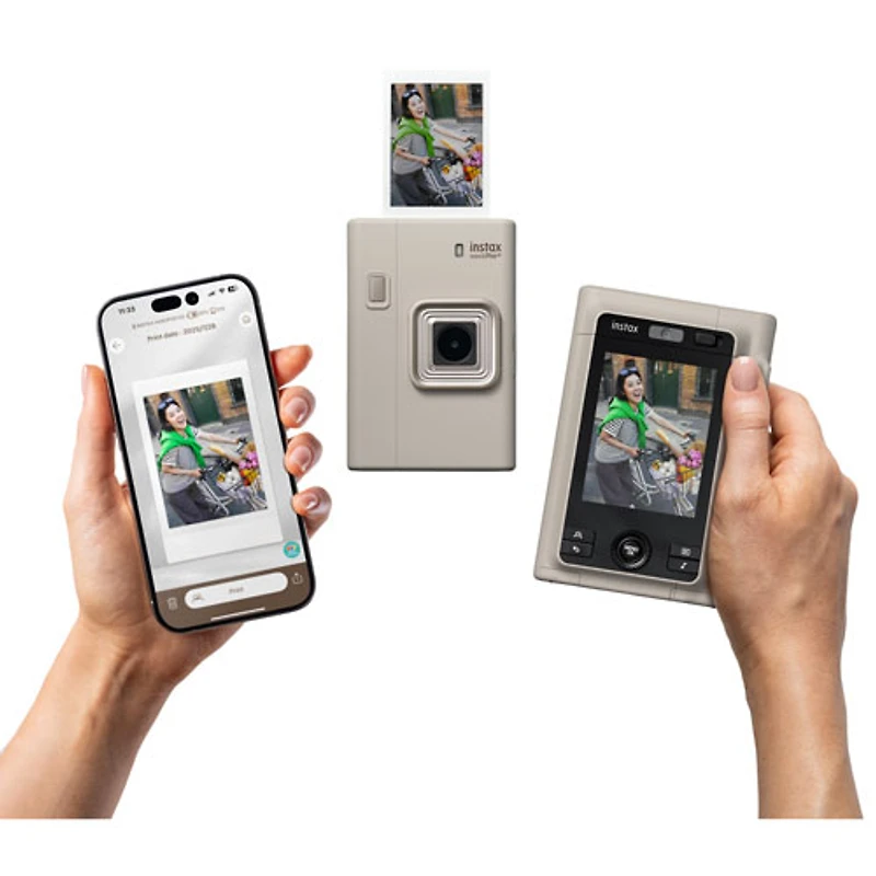 Fujifilm Instax Mini LiPlay+ Instant Camera Gift Set - Sandy Beige