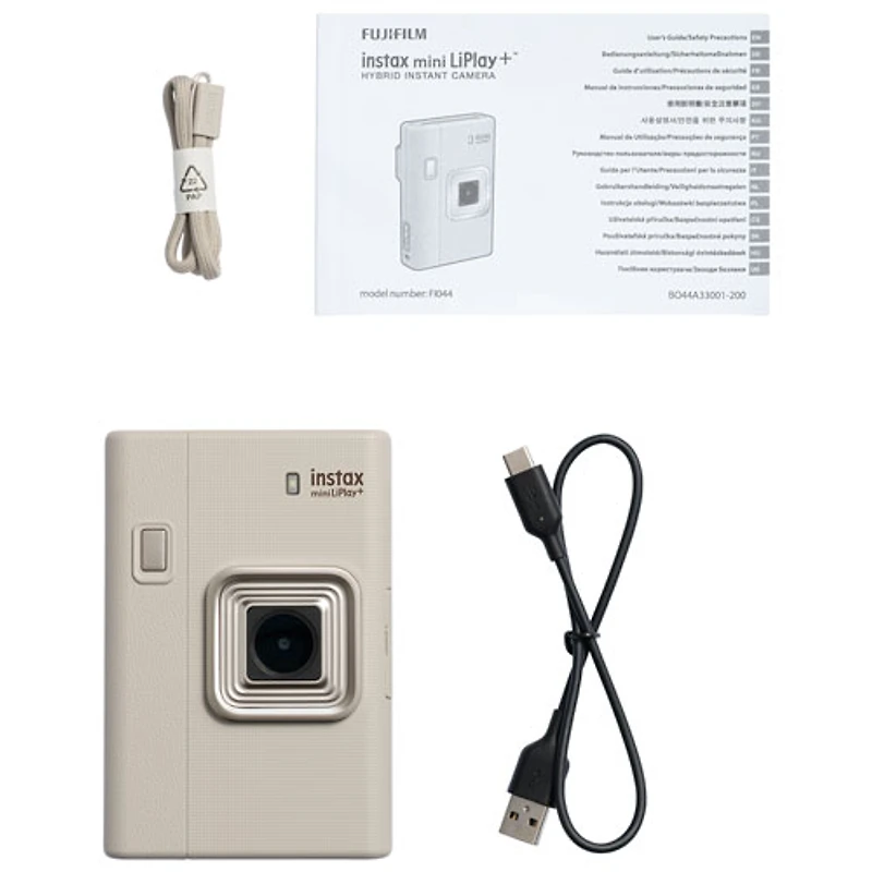 Fujifilm Instax Mini LiPlay+ Instant Camera Gift Set - Sandy Beige
